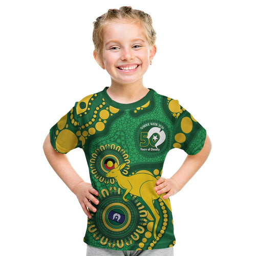 Bowls Australia NAIDOC Week 2026 Personalised Kid T Shirt 50 Years Deadly Kangaroo Indigenous Art