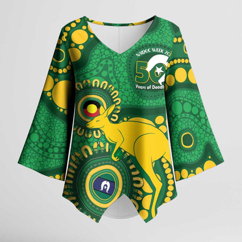 Bowls Australia NAIDOC Week 2026 Personalised Kimono Sleeve Blouse 50 Years Deadly Kangaroo Indigenous Art
