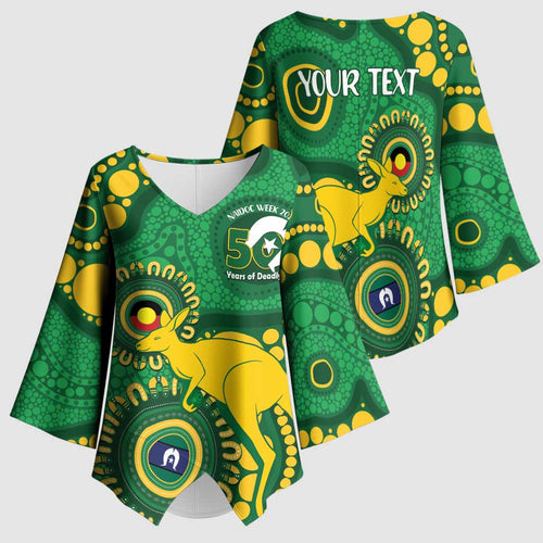Bowls Australia NAIDOC Week 2026 Personalised Kimono Sleeve Blouse 50 Years Deadly Kangaroo Indigenous Art