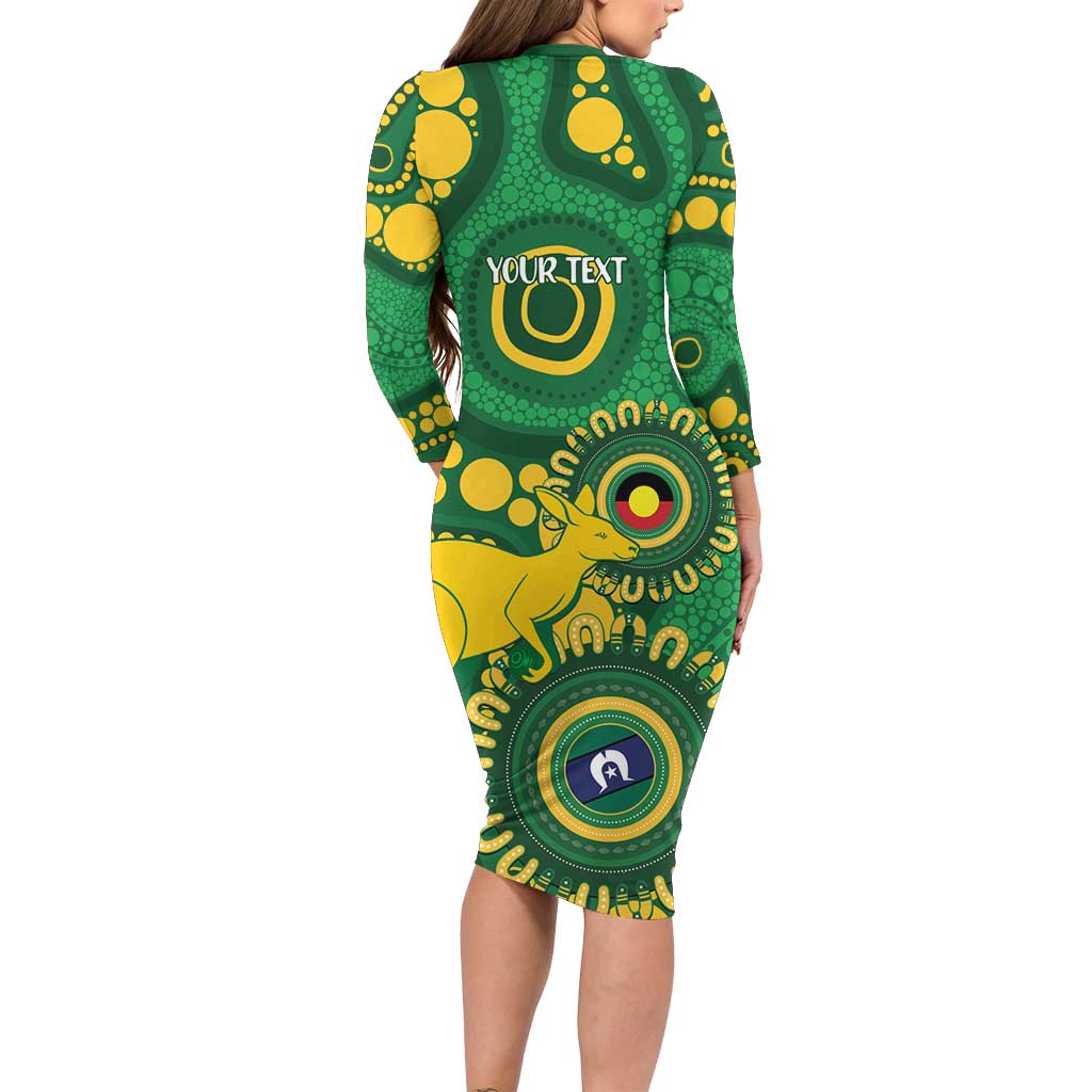 Bowls Australia NAIDOC Week 2026 Personalised Long Sleeve Bodycon Dress 50 Years Deadly Kangaroo Indigenous Art