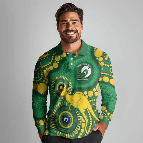 Bowls Australia NAIDOC Week 2026 Personalised Long Sleeve Polo Shirt 50 Years Deadly Kangaroo Indigenous Art