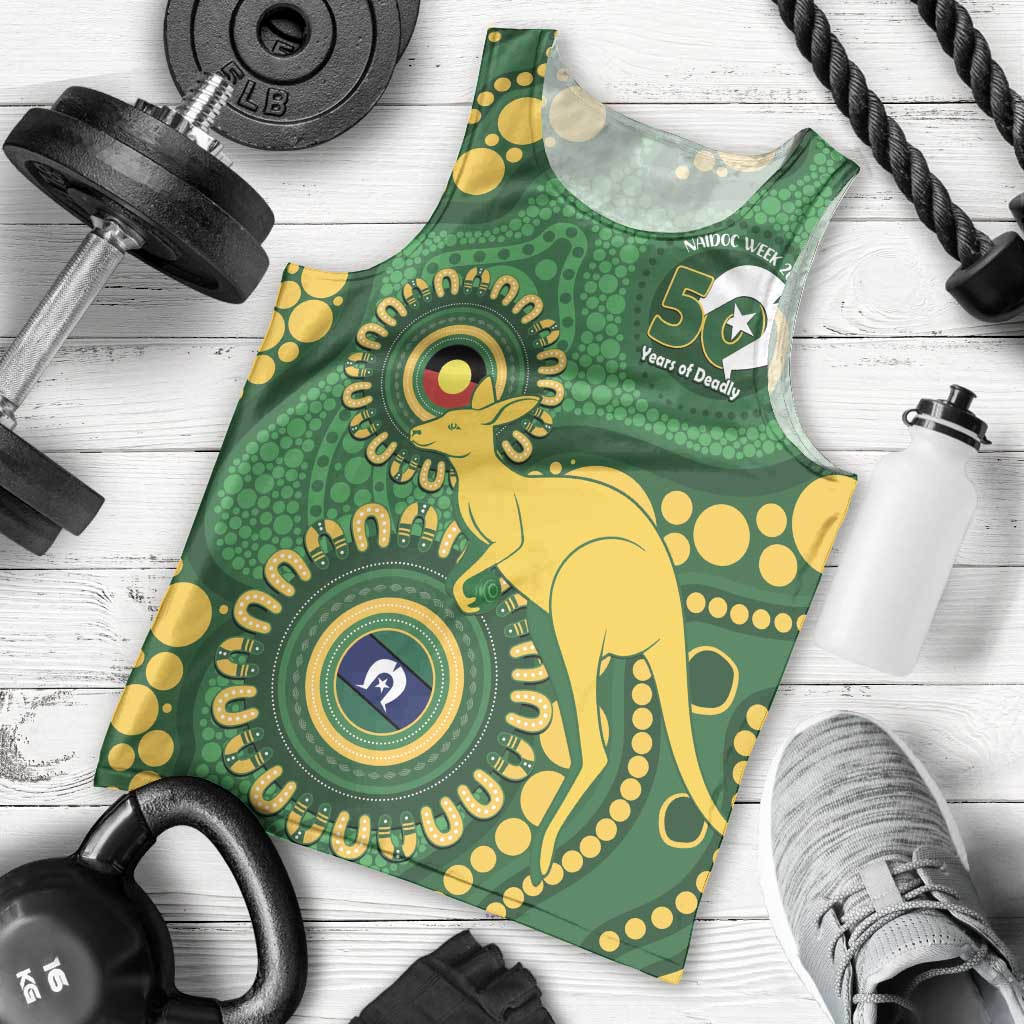 Bowls Australia NAIDOC Week 2026 Personalised Men Tank Top 50 Years Deadly Kangaroo Indigenous Art