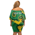 Bowls Australia NAIDOC Week 2026 Personalised Off Shoulder Short Dress 50 Years Deadly Kangaroo Indigenous Art