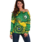 Bowls Australia NAIDOC Week 2026 Personalised Off Shoulder Sweater 50 Years Deadly Kangaroo Indigenous Art