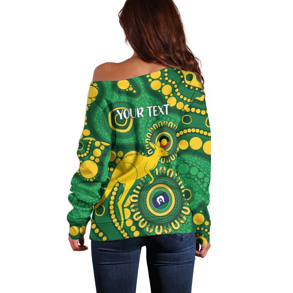 Bowls Australia NAIDOC Week 2026 Personalised Off Shoulder Sweater 50 Years Deadly Kangaroo Indigenous Art