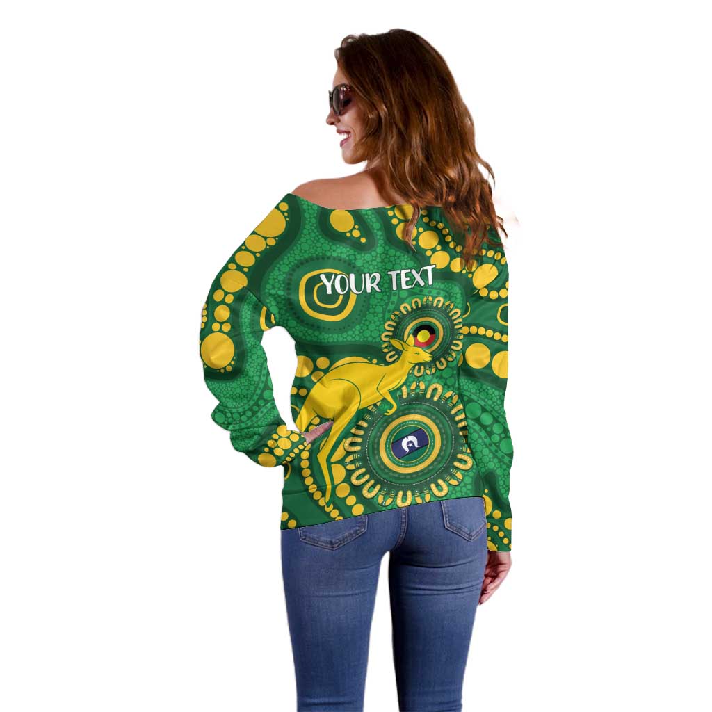 Bowls Australia NAIDOC Week 2026 Personalised Off Shoulder Sweater 50 Years Deadly Kangaroo Indigenous Art