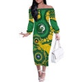 Bowls Australia NAIDOC Week 2026 Personalised Off The Shoulder Long Sleeve Dress 50 Years Deadly Kangaroo Indigenous Art