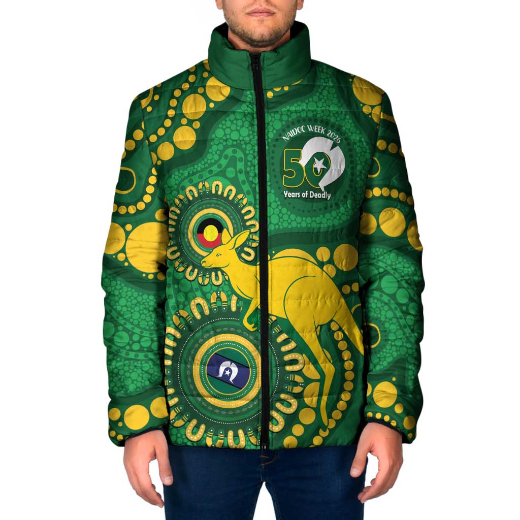 Bowls Australia NAIDOC Week 2026 Personalised Padded Jacket 50 Years Deadly Kangaroo Indigenous Art