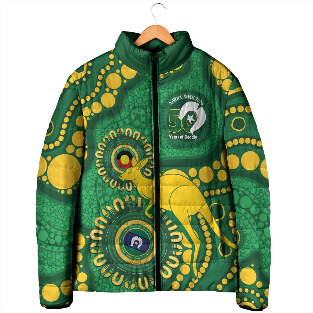 Bowls Australia NAIDOC Week 2026 Personalised Padded Jacket 50 Years Deadly Kangaroo Indigenous Art