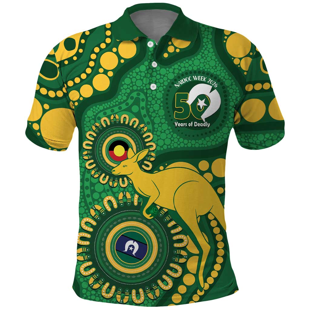 Bowls Australia NAIDOC Week 2026 Personalised Polo Shirt 50 Years Deadly Kangaroo Indigenous Art