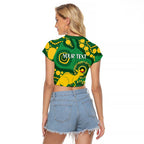 Bowls Australia NAIDOC Week 2026 Personalised Raglan Cropped T Shirt 50 Years Deadly Kangaroo Indigenous Art