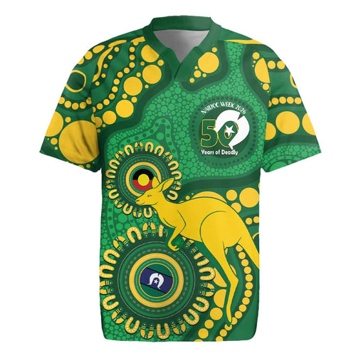 Bowls Australia NAIDOC Week 2026 Personalised Rugby Jersey 50 Years Deadly Kangaroo Indigenous Art