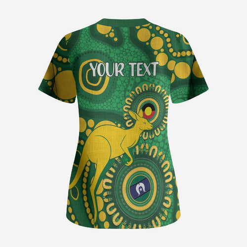 Bowls Australia NAIDOC Week 2026 Personalised Scrub Top 50 Years Deadly Kangaroo Indigenous Art