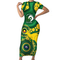 Bowls Australia NAIDOC Week 2026 Personalised Short Sleeve Bodycon Dress 50 Years Deadly Kangaroo Indigenous Art