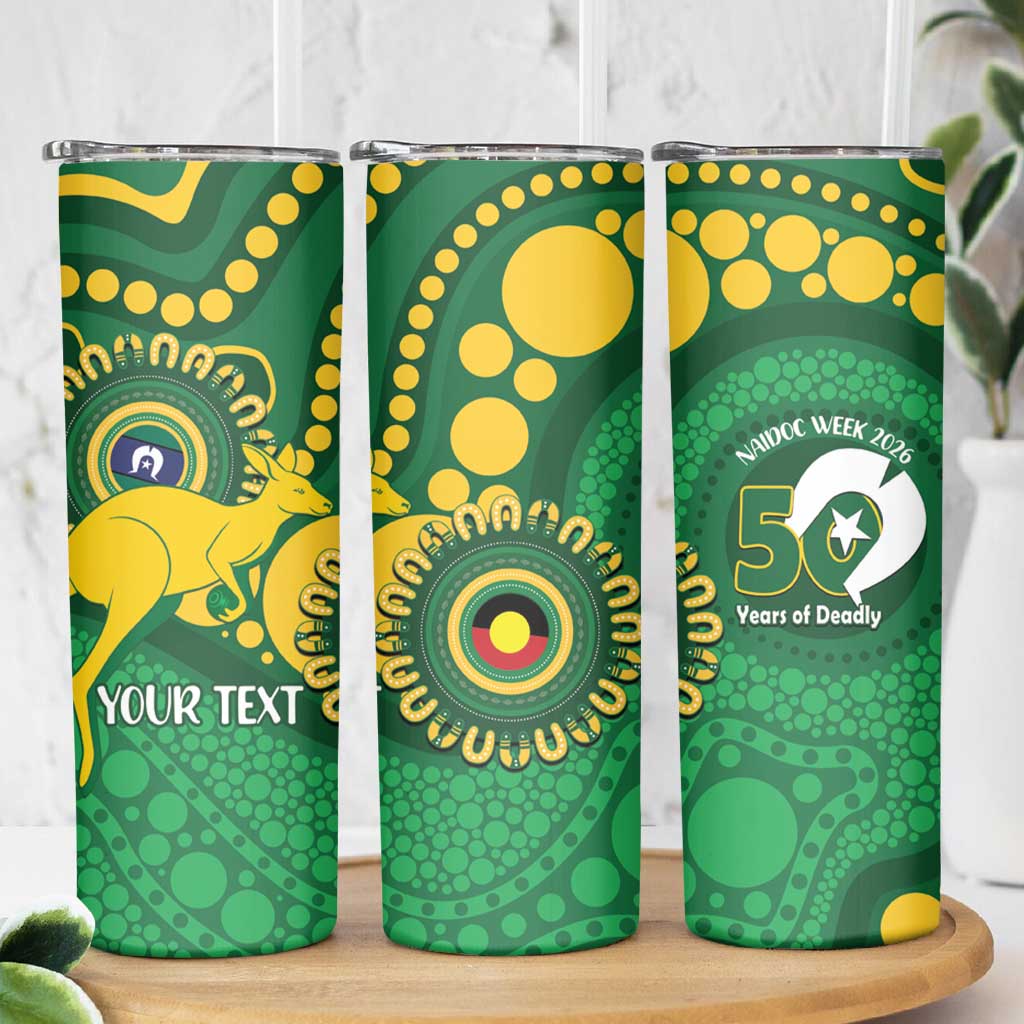 Bowls Australia NAIDOC Week 2026 Personalised Skinny Tumbler 50 Years Deadly Kangaroo Indigenous Art