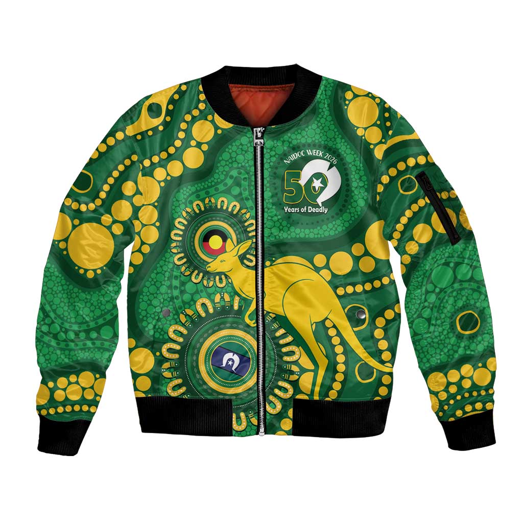 Bowls Australia NAIDOC Week 2026 Personalised Sleeve Zip Bomber Jacket 50 Years Deadly Kangaroo Indigenous Art