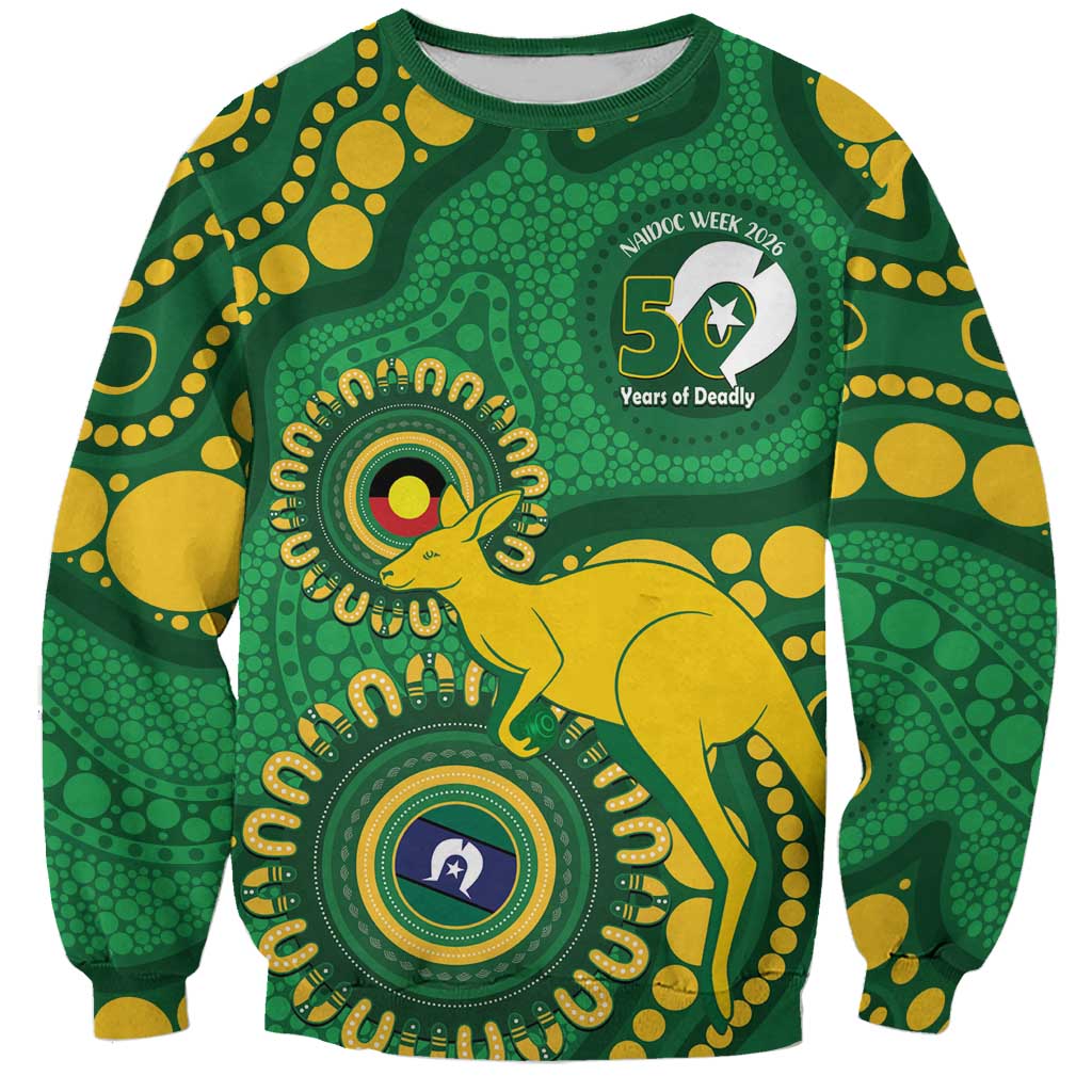 Bowls Australia NAIDOC Week 2026 Personalised Sweatshirt 50 Years Deadly Kangaroo Indigenous Art