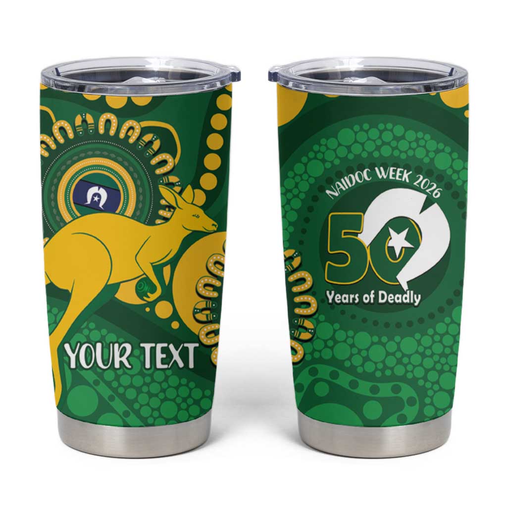 Bowls Australia NAIDOC Week 2026 Personalised Tumbler Cup 50 Years Deadly Kangaroo Indigenous Art