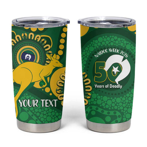 Bowls Australia NAIDOC Week 2026 Personalised Tumbler Cup 50 Years Deadly Kangaroo Indigenous Art
