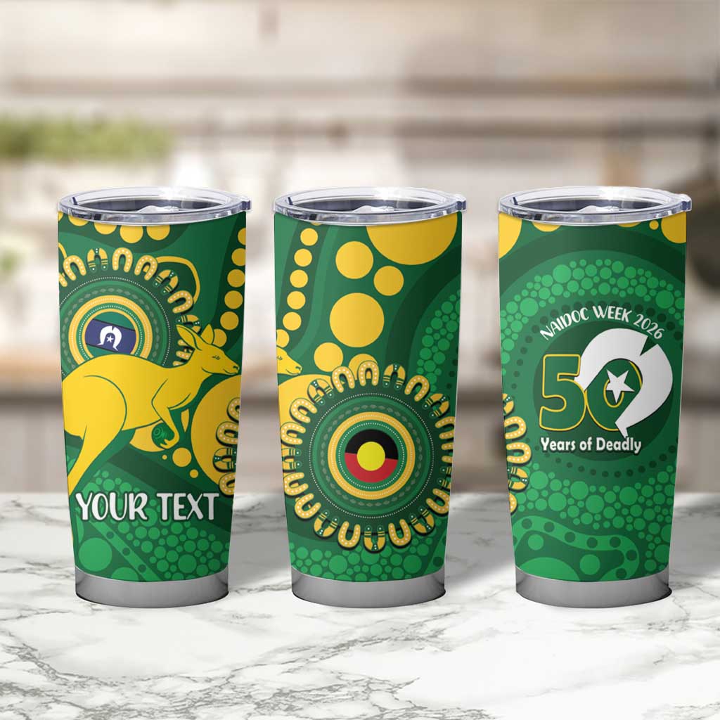 Bowls Australia NAIDOC Week 2026 Personalised Tumbler Cup 50 Years Deadly Kangaroo Indigenous Art