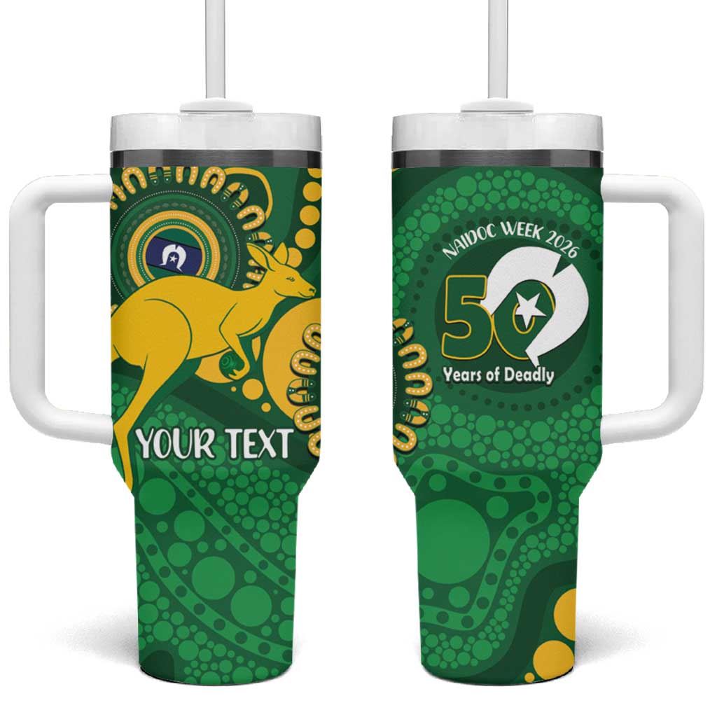 Bowls Australia NAIDOC Week 2026 Personalised Tumbler With Handle 50 Years Deadly Kangaroo Indigenous Art