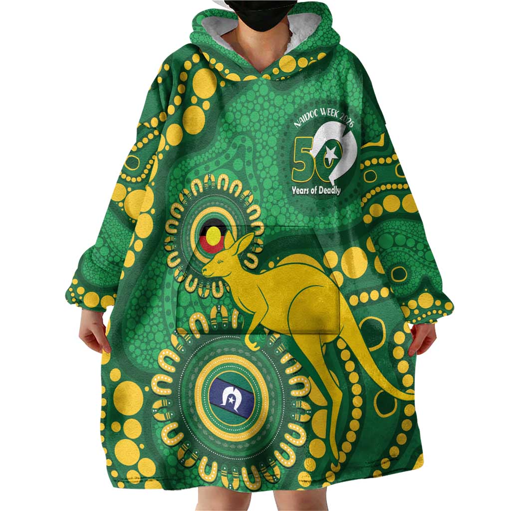 Bowls Australia NAIDOC Week 2026 Personalised Wearable Blanket Hoodie 50 Years Deadly Kangaroo Indigenous Art