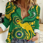 Bowls Australia NAIDOC Week 2026 Personalised Women Casual Shirt 50 Years Deadly Kangaroo Indigenous Art