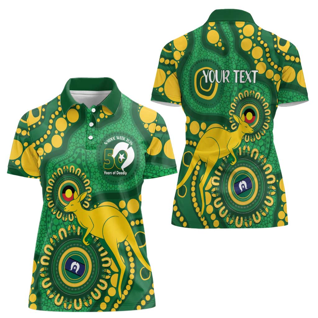Bowls Australia NAIDOC Week 2026 Personalised Women Polo Shirt 50 Years Deadly Kangaroo Indigenous Art