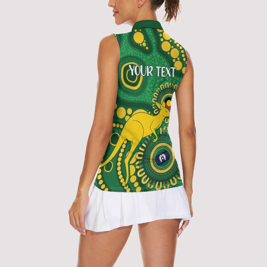 Bowls Australia NAIDOC Week 2026 Personalised Women Sleeveless Polo Shirt 50 Years Deadly Kangaroo Indigenous Art