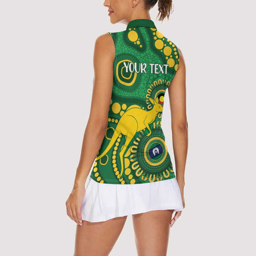 Bowls Australia NAIDOC Week 2026 Personalised Women Sleeveless Polo Shirt 50 Years Deadly Kangaroo Indigenous Art