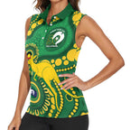 Bowls Australia NAIDOC Week 2026 Personalised Women Sleeveless Polo Shirt 50 Years Deadly Kangaroo Indigenous Art