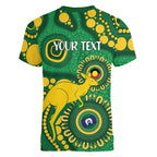 Bowls Australia NAIDOC Week 2026 Personalised Women V-Neck T-Shirt 50 Years Deadly Kangaroo Indigenous Art