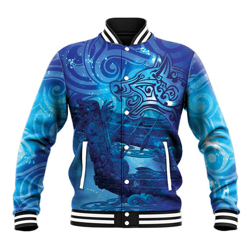 Kuri New Zealand Matariki Baseball Jacket Aotearoa Dog Waka Maori New Year Galaxy Vibes