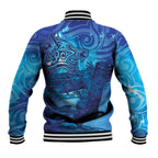Kuri New Zealand Matariki Baseball Jacket Aotearoa Dog Waka Maori New Year Galaxy Vibes