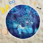 Kuri New Zealand Matariki Beach Blanket Aotearoa Dog Waka Maori New Year Galaxy Vibes