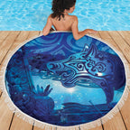 Kuri New Zealand Matariki Beach Blanket Aotearoa Dog Waka Maori New Year Galaxy Vibes