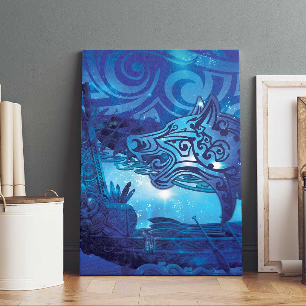 Kuri New Zealand Matariki Canvas Wall Art Aotearoa Dog Waka Maori New Year Galaxy Vibes