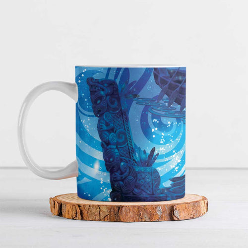 Kuri New Zealand Matariki Ceramic Mug Aotearoa Dog Waka Maori New Year Galaxy Vibes