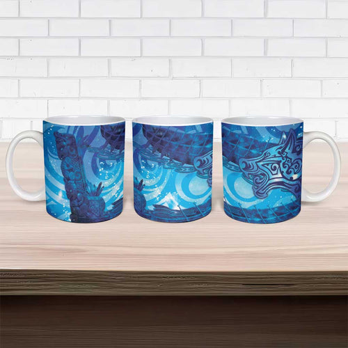 Kuri New Zealand Matariki Ceramic Mug Aotearoa Dog Waka Maori New Year Galaxy Vibes