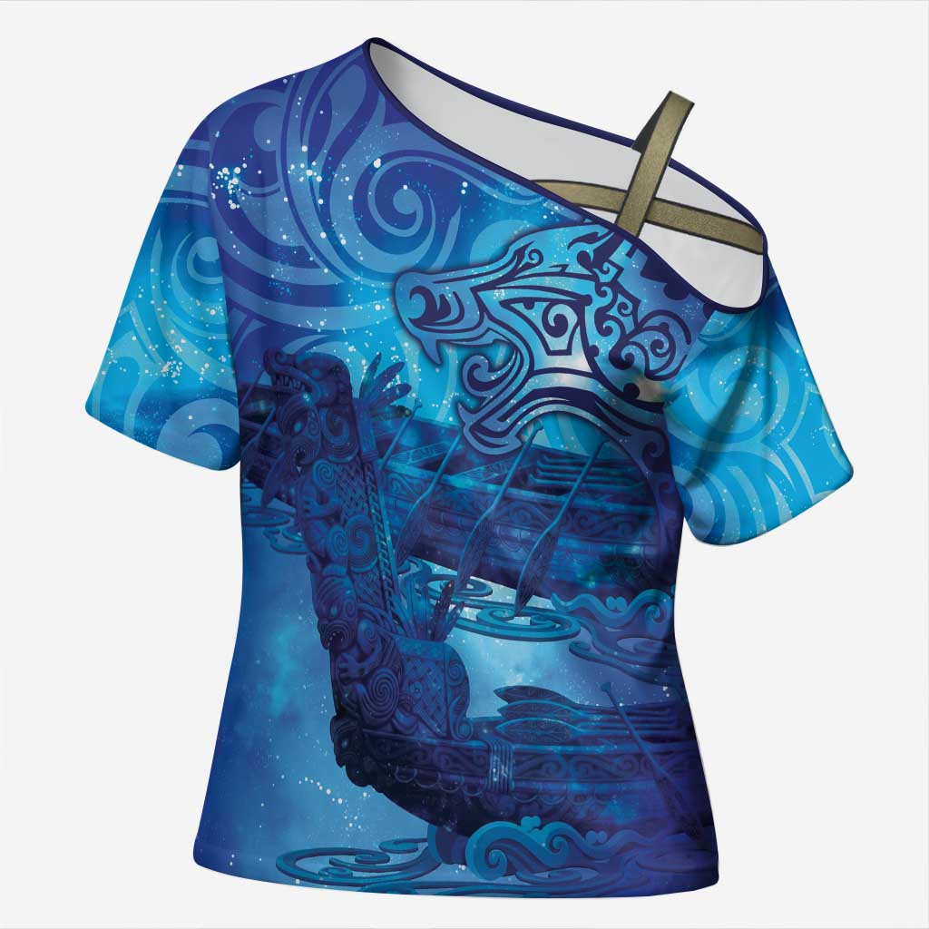 Kuri New Zealand Matariki Cross Shoulder Shirt Aotearoa Dog Waka Maori New Year Galaxy Vibes
