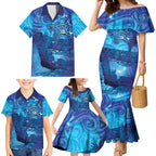 Kuri New Zealand Matariki Family Matching Mermaid Dress and Hawaiian Shirt Aotearoa Dog Waka Maori New Year Galaxy Vibes