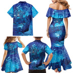 Kuri New Zealand Matariki Family Matching Mermaid Dress and Hawaiian Shirt Aotearoa Dog Waka Maori New Year Galaxy Vibes