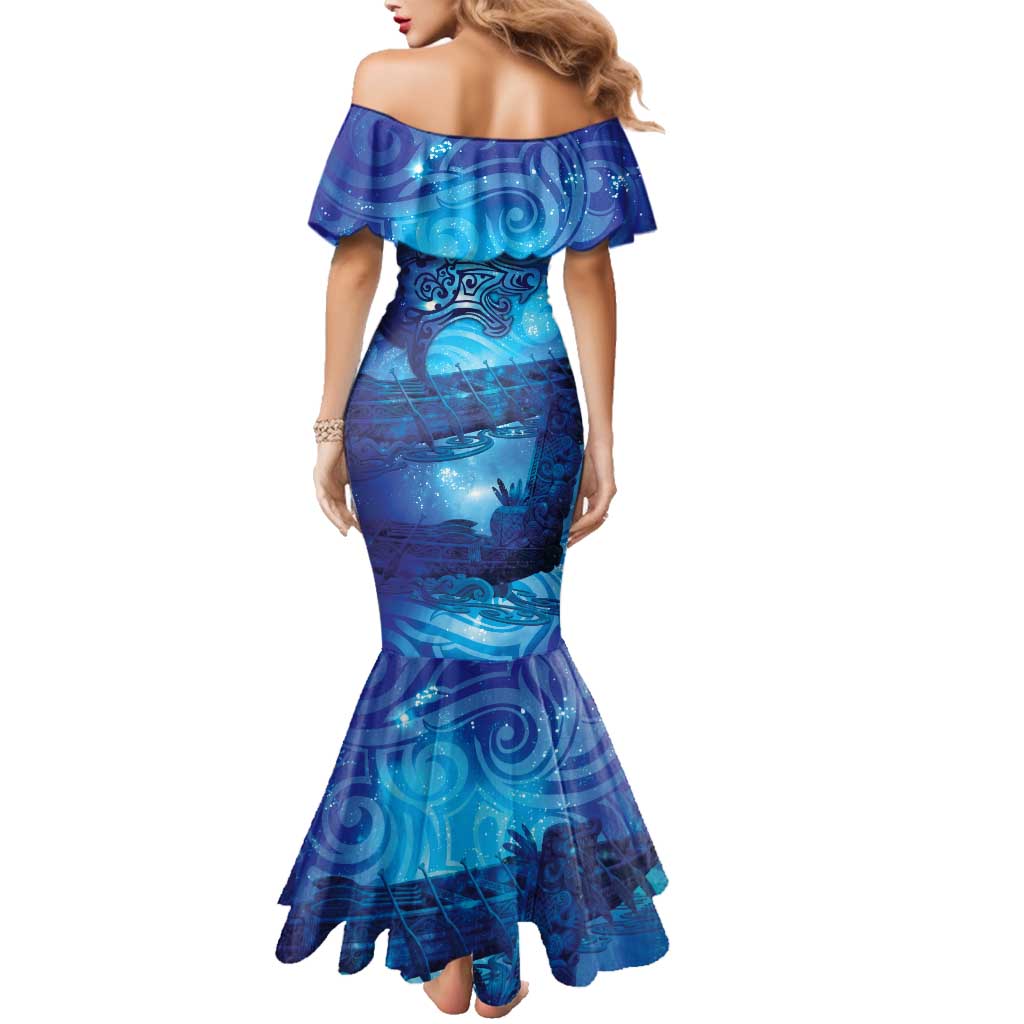 Kuri New Zealand Matariki Family Matching Mermaid Dress and Hawaiian Shirt Aotearoa Dog Waka Maori New Year Galaxy Vibes