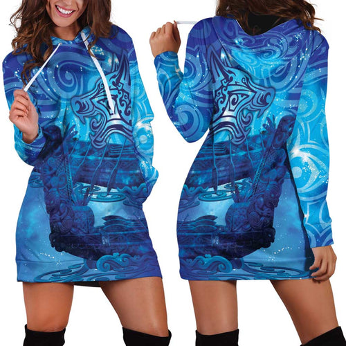 Kuri New Zealand Matariki Hoodie Dress Aotearoa Dog Waka Maori New Year Galaxy Vibes