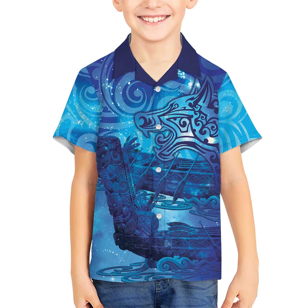 Kuri New Zealand Matariki Kid Hawaiian Shirt Aotearoa Dog Waka Maori New Year Galaxy Vibes