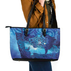 Kuri New Zealand Matariki Leather Tote Bag Aotearoa Dog Waka Maori New Year Galaxy Vibes