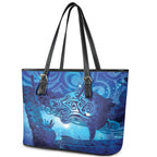 Kuri New Zealand Matariki Leather Tote Bag Aotearoa Dog Waka Maori New Year Galaxy Vibes