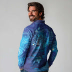Kuri New Zealand Matariki Long Sleeve Polo Shirt Aotearoa Dog Waka Maori New Year Galaxy Vibes