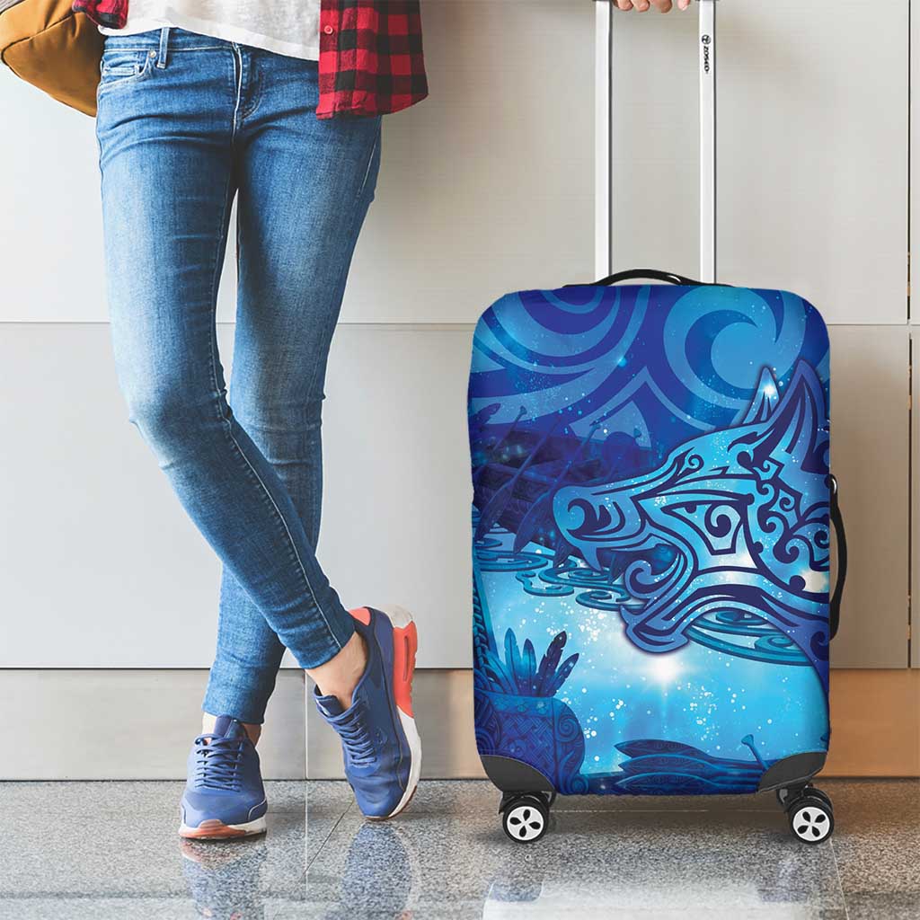 Kuri New Zealand Matariki Luggage Cover Aotearoa Dog Waka Maori New Year Galaxy Vibes