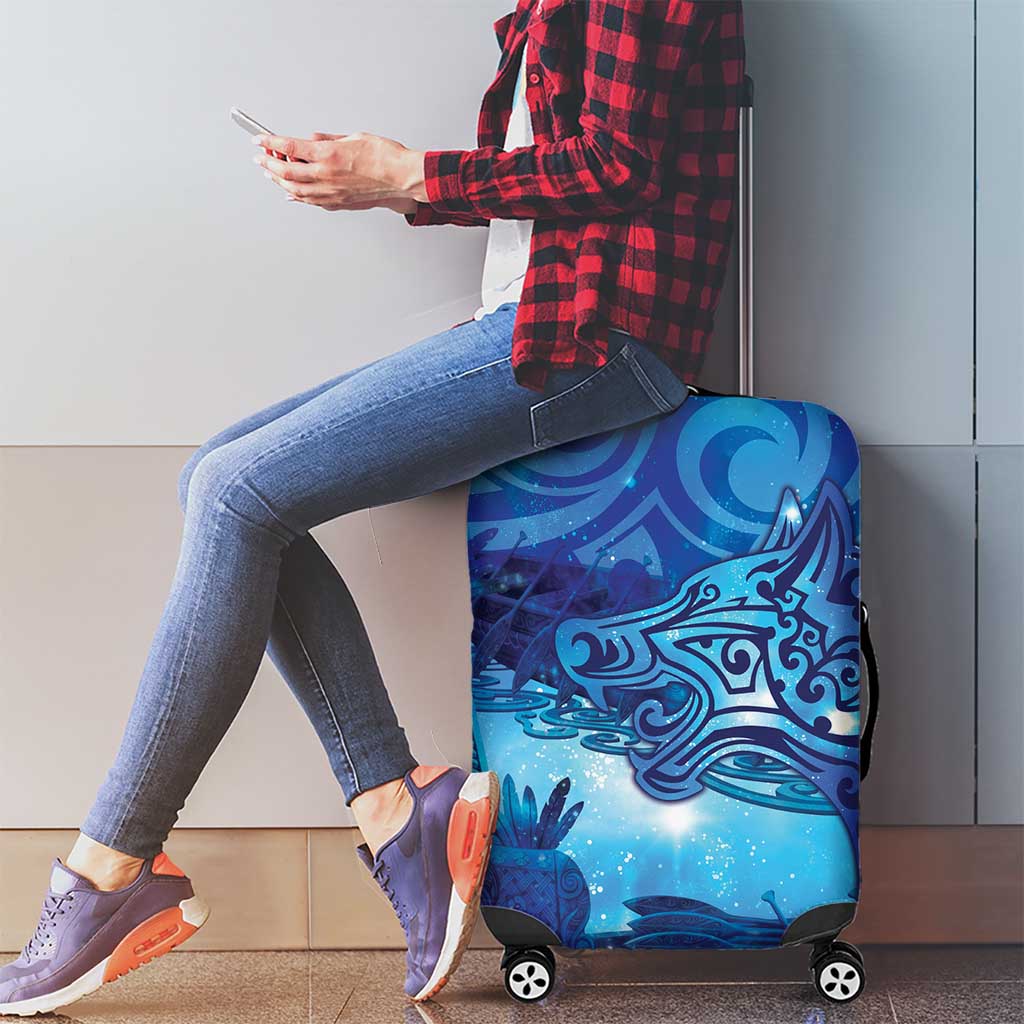 Kuri New Zealand Matariki Luggage Cover Aotearoa Dog Waka Maori New Year Galaxy Vibes